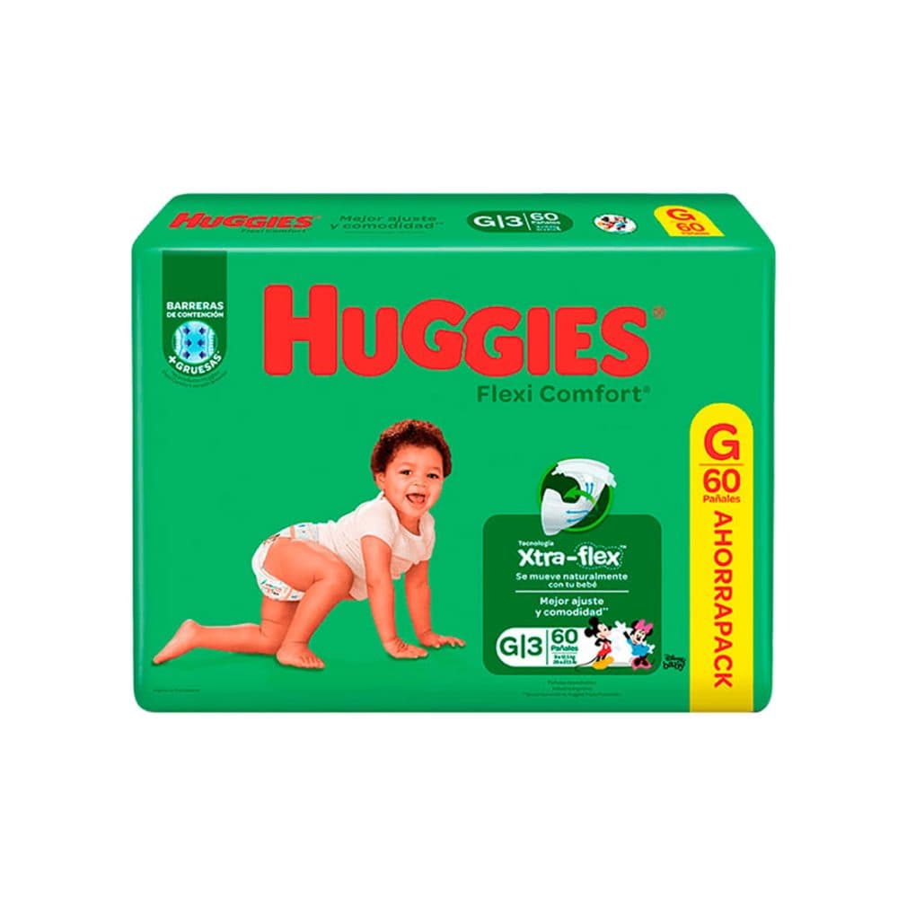 Panales Huggies Flexi Comfort Xtra Flex 60 Unidades