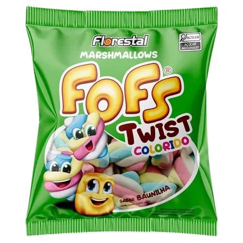 Doce Marshmallows Florestal Fofs Twist Baunilha 220G