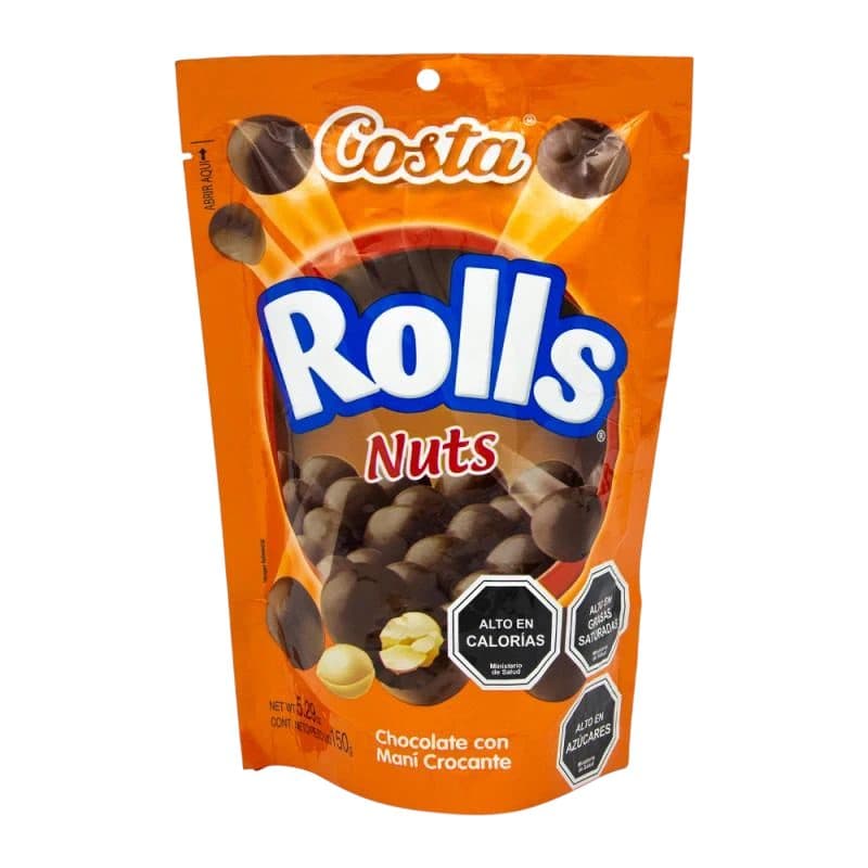 Amendoim Costa Recheado De Chocolate Rolls Nuts 150G