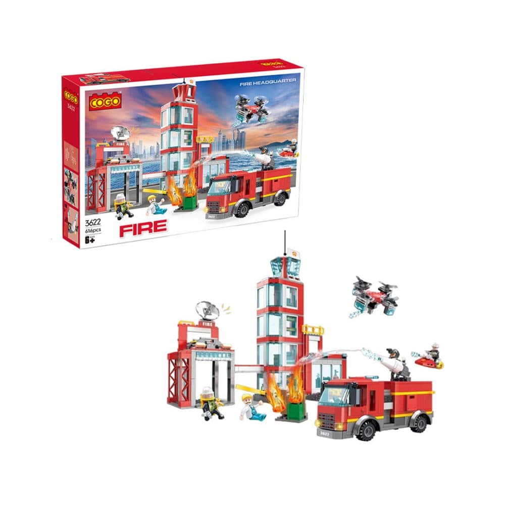 Bloques De Construccion Cogo Educativos Ensamblar Bomberos 616 Piezas