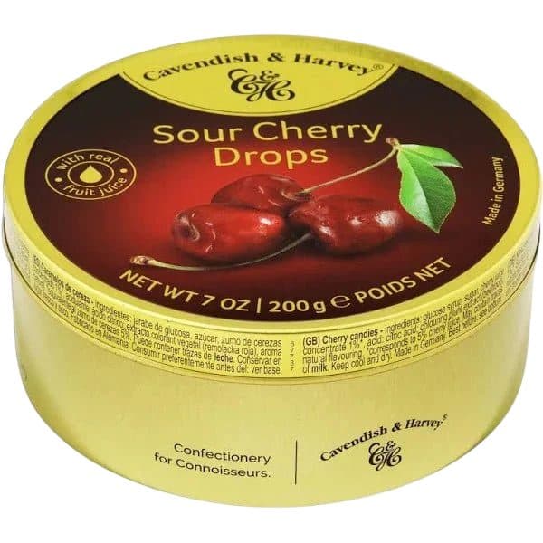 Bala De Frutas Cavendish Harvey Sour Cherry Drops Lata 200G