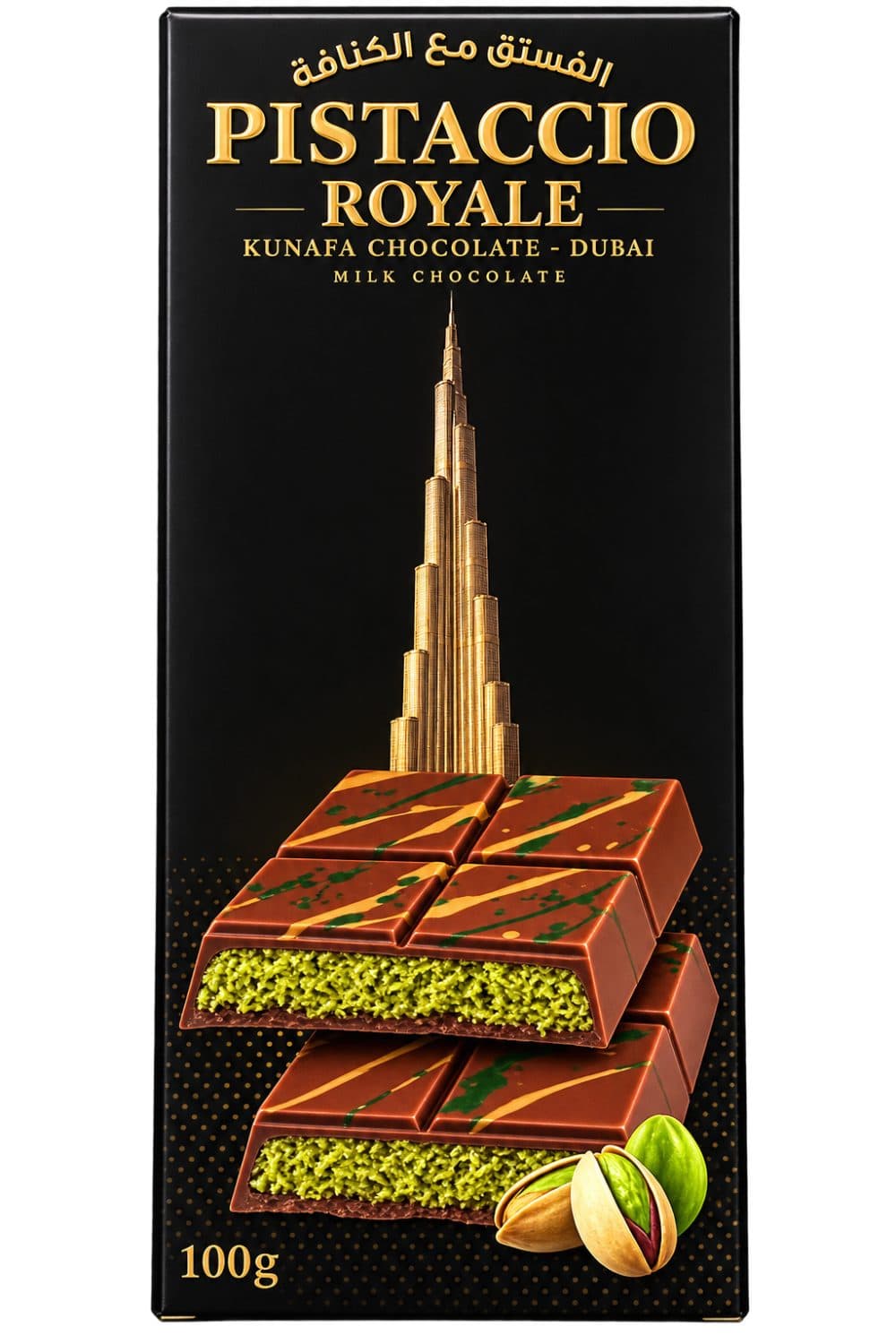 Chocolate Pistaccio Royale Barra 100G