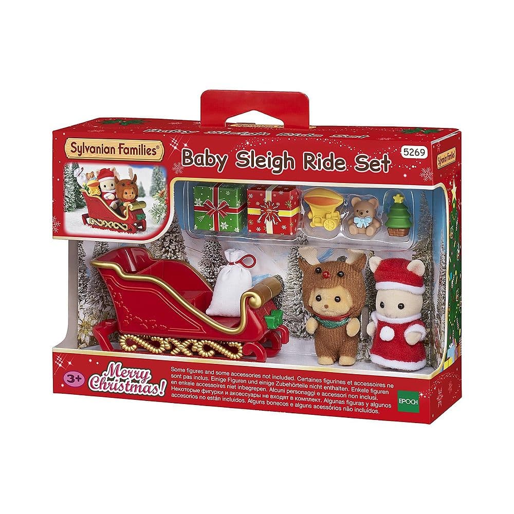 Figuras Epoch Sylvanian Families Merry Christmas Baby Sleigh Ride Set