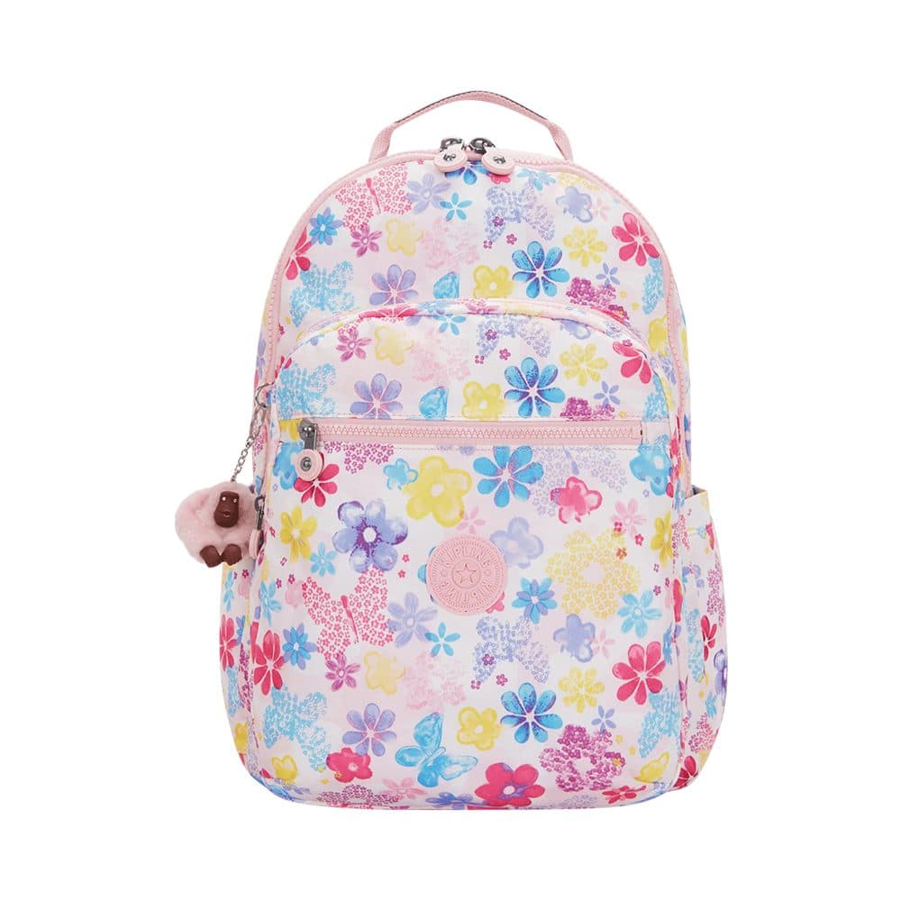 Mochila Kipling Seoul Lap Flower Stamp