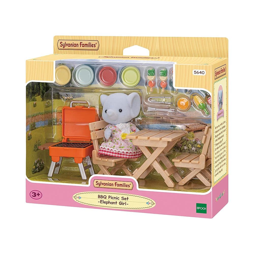 Figuras Epoch Sylvanian Families Bbq Picnic Set Elephant Girl