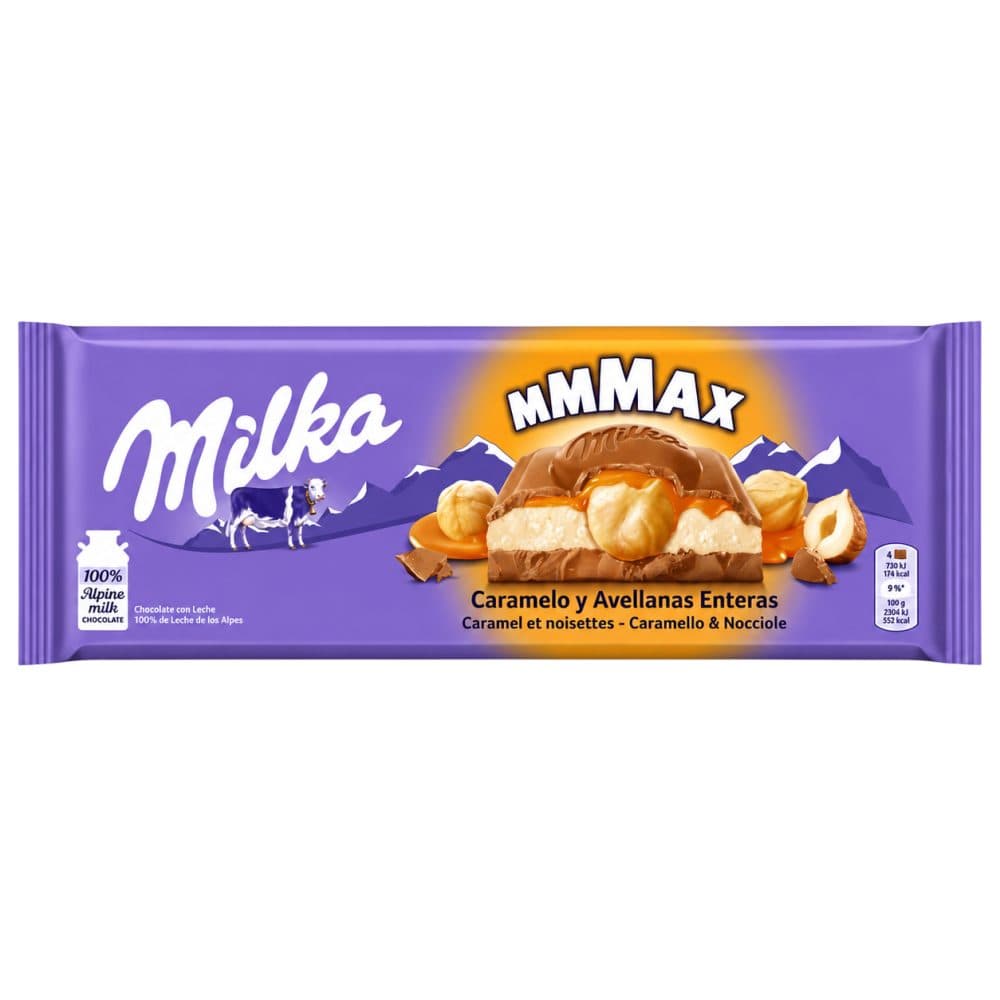 Chocolate Milka Mmmax Caramelo Avelas Inteiras Barra 300G