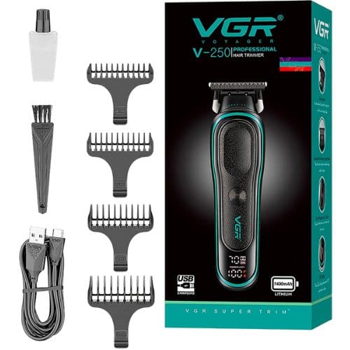 Aparador De Pelo Vgr 250 Hair Trimmer Preto Verde