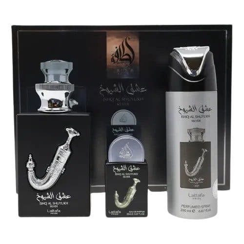Lattafa Ishq Al Shuyukh Silver Kit Spray 100ML EDP Masculino