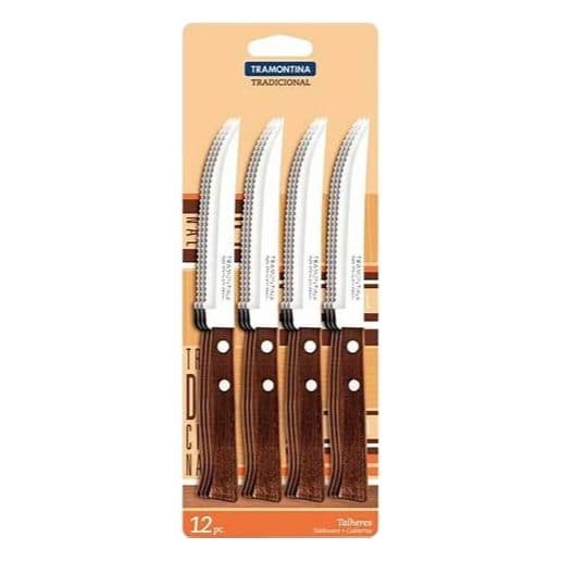 Tramontina Faca Para Churrasco Tradicional Inox Madeira 12 Pecas