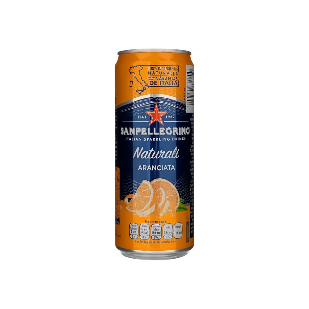 Agua Mineral Sanpelegrino Aranciata Lata 330ML