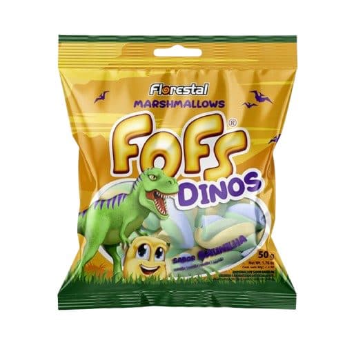 Doce Marshmallows Florestal Fofs Dinos Baunilha 220G