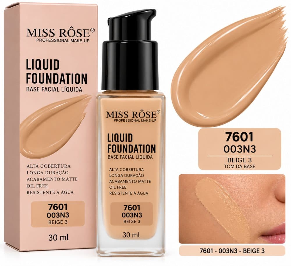 Base Facial Miss Rose Liquid Beige 3 30ML
