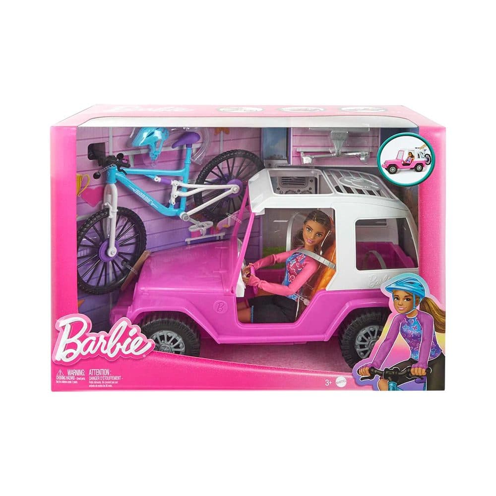 Kit De Juego Barbie Doll And Mountain Bike Bundle Car Mattel