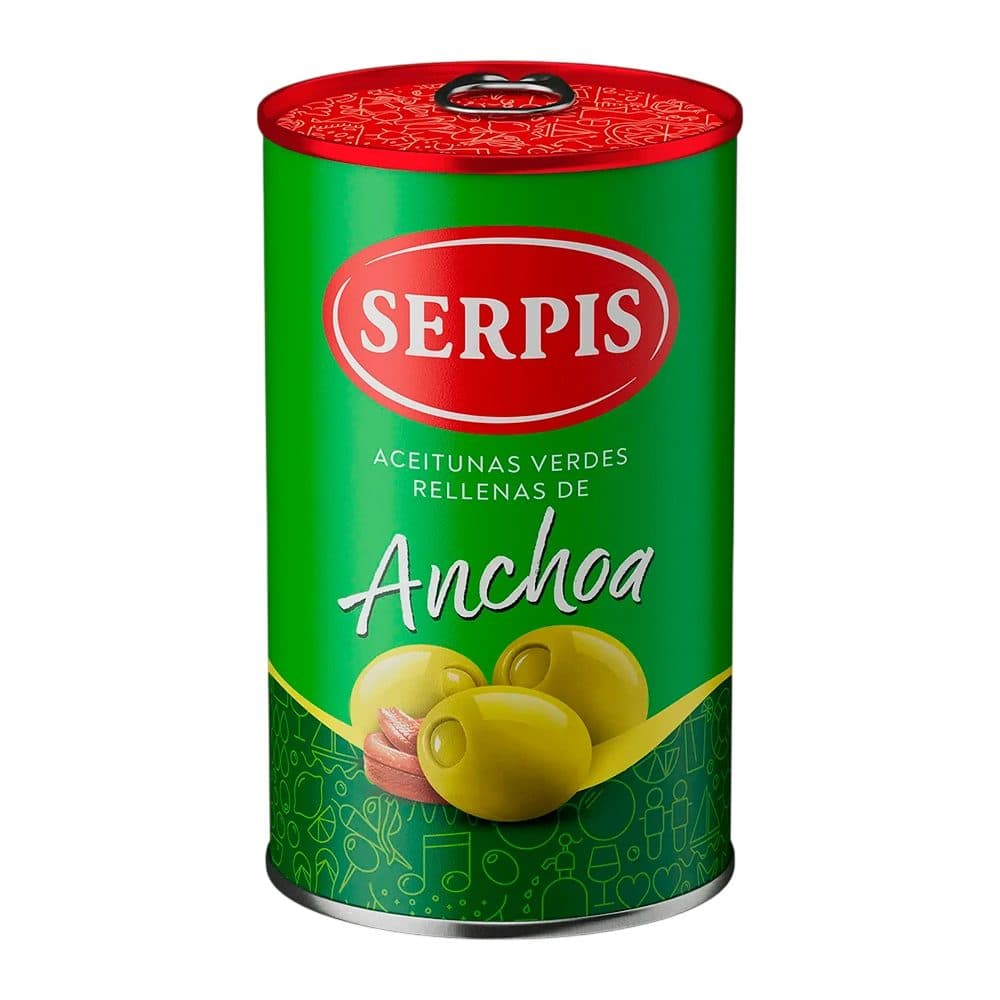 Azeitonas Serpis Benefit Recheados Anchova Lata 300G