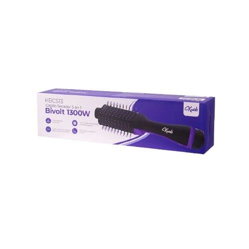 Escova Secadora Krab 3X1 Preto Roxo Bivolt