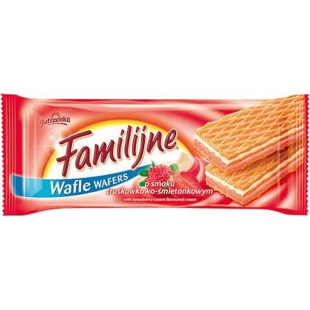 Biscoito Wafer Jutrzenka Familijne Truskawkowo Smietankow