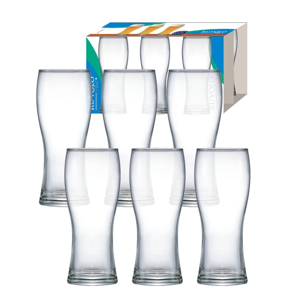 Vaso De Vidrio Ruvolo Bavaria Para Cerveza 6 Piezas 300ML