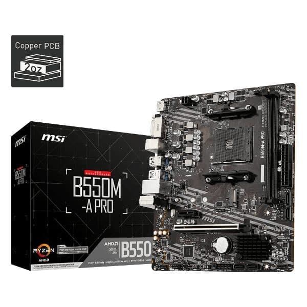 MSI Placa Mae AM4 Pro DDR4 Dvi Hdmi USB3