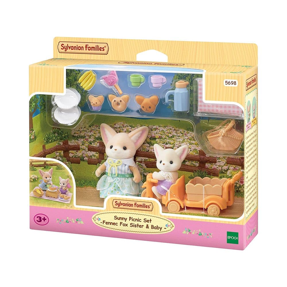 Kit De Jogo Epoch Sylvanian Families Sunny Picnic Set Fennec Fox Sister Baby