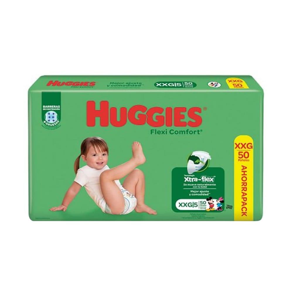 Panales Huggies Flexi Comfort Xtra Flex Xxg 50 Unidades