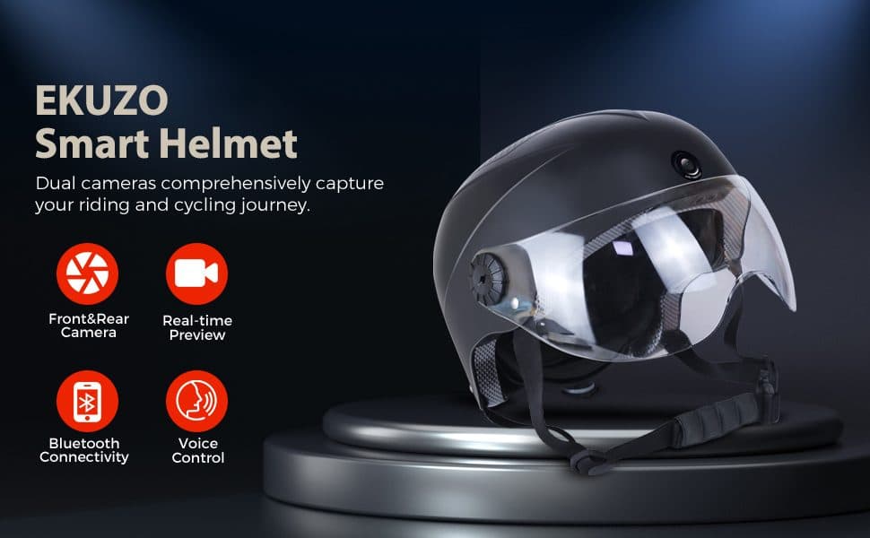 Capacete Smart Bike Sate Camera Fhd Lanterna Luz Traseira