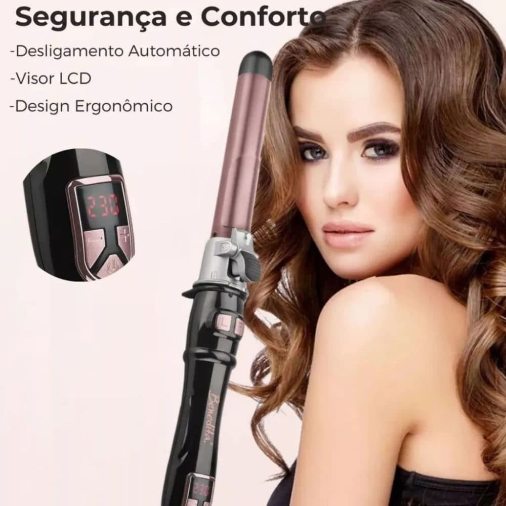 Modelador De Cachos Enzo Glam Hair Rose Bivolt