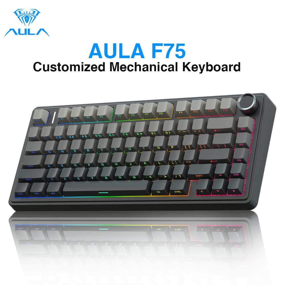 Teclado Mecanico Aula F75 Rbg 75 V3 Wood