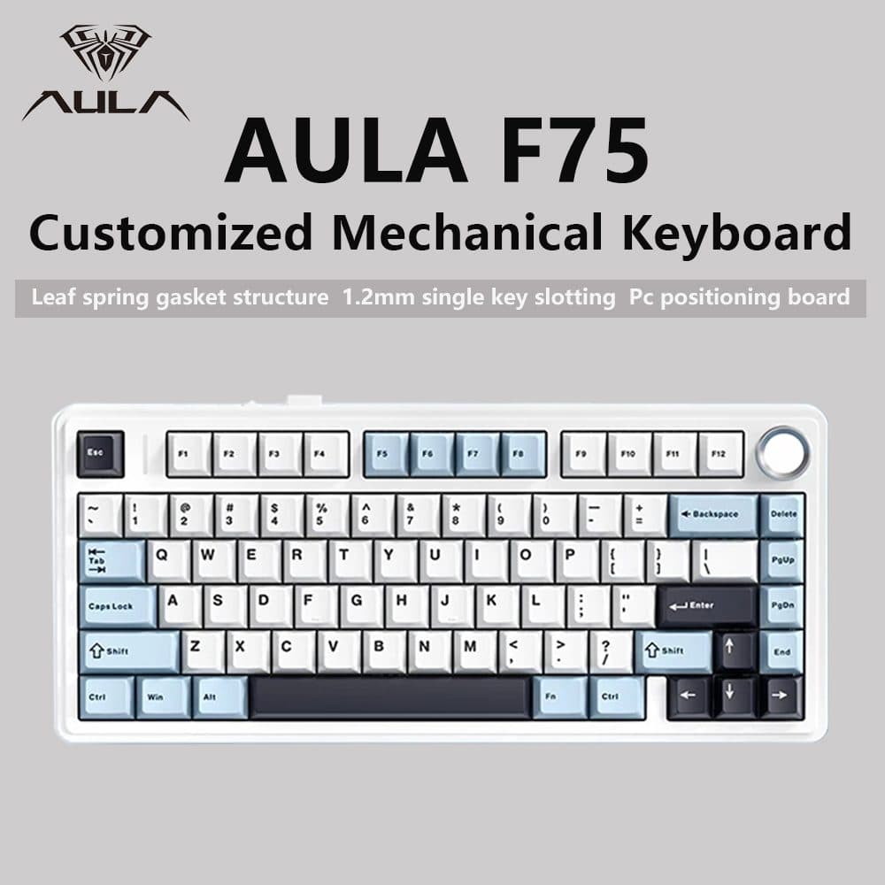 Teclado Mecanico Aula F75 Rbg 75 Ice Vein