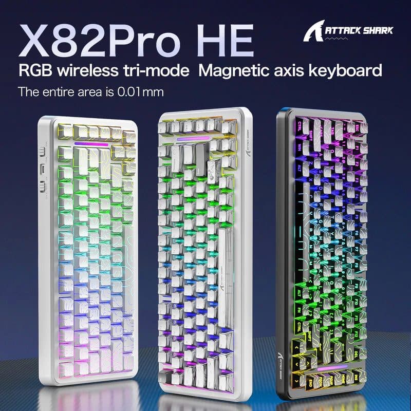 Teclado Wir Attack Shark X82 Pro He RGB Magnetic Switch Contour