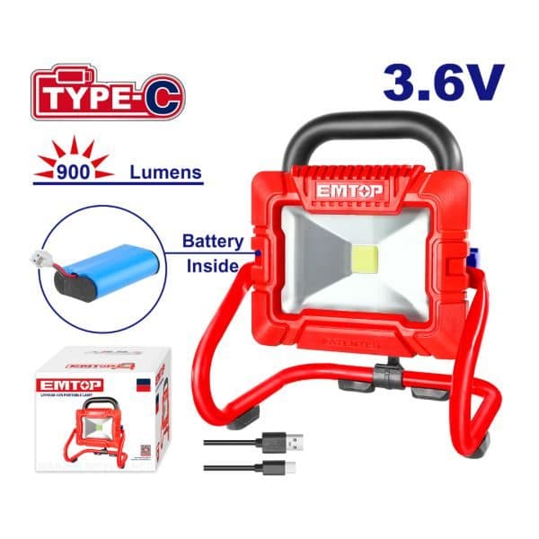 Refletor LED Portatil Emtop 3 6V
