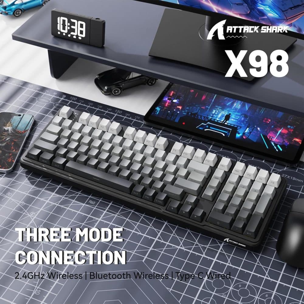 Teclado Wir Attack Shark X98 RGB Magnetic Switch Moonlit Night