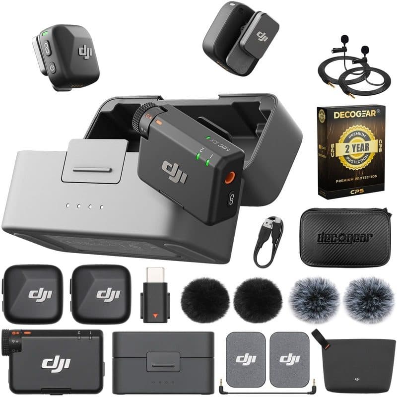 DJI Microfone Wireles 2 Mini 2 Tx 1RX Plus 1 Mobile Rx Charging Case