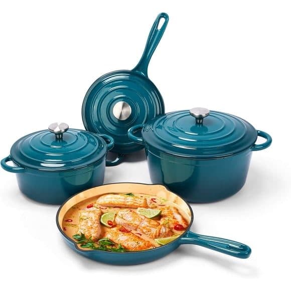 Jogo De Panela Cast Iron Cookware 7PCS